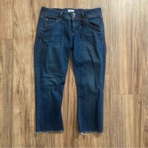 HUDSON Beth Baby Boot Crop‎ Womens Denim Jeans Sz 27 Dark Stretch Raw Ends